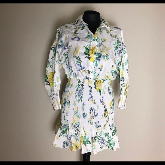 🆕 ZARA FLORAL LONG SLEEVE DRESS - Picture 2 of 4